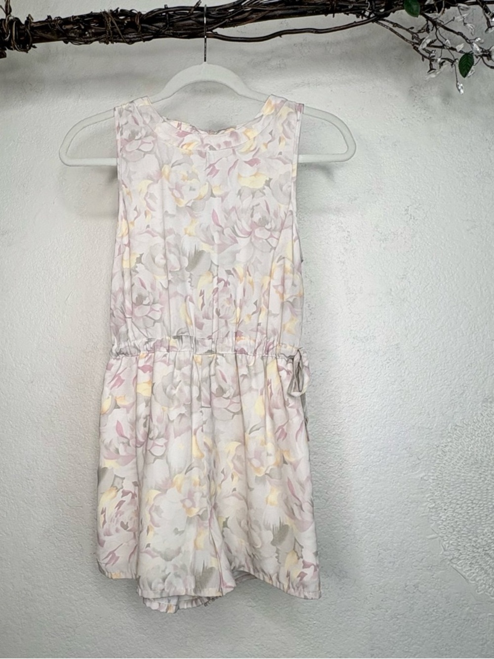 Kimchi Blue Floral Sleeveless romper - Pastel Pink, Yellow & Cream